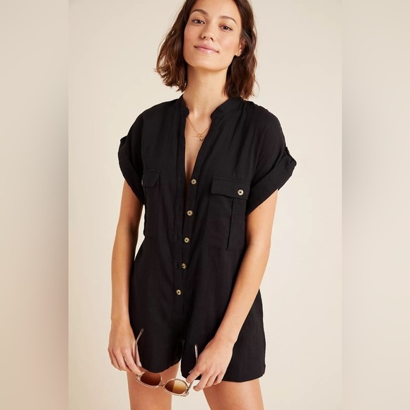 Seafolly Australia Gardenia Playsuit / Romper in Washed Black XS - Picture 1 of 13